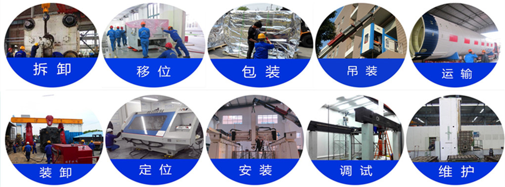 大型設(shè)備搬遷，設(shè)備吊裝，設(shè)備包裝，設(shè)備安裝，工廠搬遷